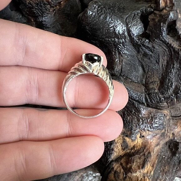 Vintage Clyde Duneier 3.63 ct Oval Smoky Quartz Ring Size 9 Sterling Silver CID - Picture 9 of 13